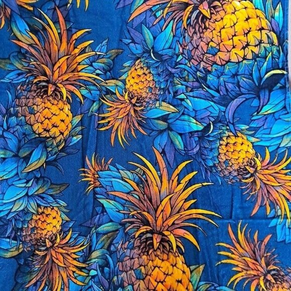 New Pineapple Beach Towel Cotton Bath Pool GIFT Fruit Pineapples Blue Hawaiian - Picture 1 of 4